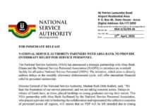 NSA Partners Absa Bank to Provide Overdraft Relief for National Service Personnel